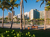 Waikiki Beach Buildings  Honolulu Oahu Hawaii  USA