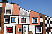 Detail of Facade of Kunsthaus Art House Building at Rogner Thermal Spa and Hotel Complex Designed by Friedensreich Hundertwasser, Bad Blumau Austria