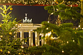 Brandenburg Gate during Christmas time, Berlin, Germany