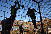 Football in La Devesa park, Girona. Catalonia, Spain