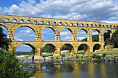Pont du Gard Roman aqueduct, Gard, Languedoc-Roussillon, France