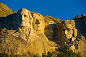 Faces of George Washington, Thomas Jefferson, Theodore Roosevelt and Abraham Lincoln, Mount Rushmore National Memorial, Black Hills, South Dakota USA