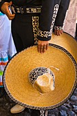 Mexican dancers in costume during folkloric performance at the Casa Herradura tequila distillery, town of Tequila, Jalisco, Mexico