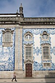 Blue tiles of front side of Carmo Church  Oporto  World Heritage  Portugal