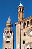 Italy, Lombardy, Cremona, Cathedral background Torrazzo Bell Tower