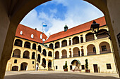 Innenhof, Burg Trausnitz, Landshut, Bayern, Deutschland