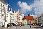 Gotische Bürgerhäuser, Altstadt, Landshut, Niederbayern, Bayern, Deutschland
