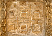 Ethiopia,Tigray, Takatisfi cluster, Rock-hewn church of Medhane Alem Kesho, Carved coffered ceiling