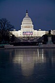 Washington, DC - The US Capitol building and the frozen reflecting pool on the evening of the inauguration of Barack Obama  © Jim West