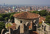 View of Bergamo from the castle  Lombardy, Italy
