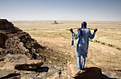 Peulh shepherd  Ganassa mountain  Sahel  Niger