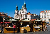 Vinobrani wine festival at Staromestske namesti the old town square in Prague Czech Republic Europe