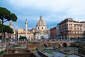 Trajans forum ruins along Via del Fori Imperiali in Rome Italy Europe