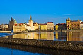 View to Old Town from Kampa Island in Prague Czech Republic Europe