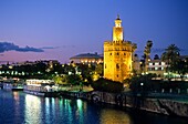 Gold tower, as seen from Guadalquivir river  Seville, Andalusia, Spain