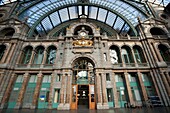Interior of Antwerp Central railway station in Belgium