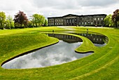 Landscaped garden and ponds at National Modern Art Gallery of Scotland in Edinburgh