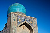 The mosque in the Tilla Kari Madrasah, Registan Square, Samarkand, Uzbekistan