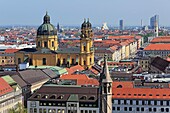 View of Theatine Church Theatinerkirche from St  Peter´s Church Peterskirche, Munich, Bavaria, Germany