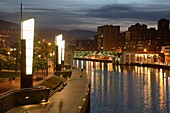 Nervion River with Deusto Bridge, Bilbao, Basque Country, Spain