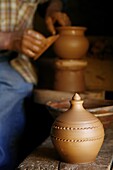 Making traditional azorean pottery ´loiça da Vila´ in Vila Franca do Campo  Azores islands, Portugal