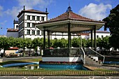 The Convento da Esperança and the bandstand in downtown Ponta Delgada  Sao Miguel, Azores islands, Portugal