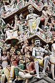 Colorful plaster sculptures and ornamentations, Sri Mariamman temple   oldest Hindu temple in Singapore, built in 1827), Singapore
