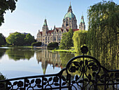 New Town Hall, view from the Masch park, built 1913 by the architects Hermann Eggert und Gustav Halmhuber, Hannover, Lower Saxony, Germany