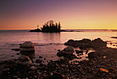 Sunset, Small Island, Lake Superior, near Montreal River Harbour, Ontario, Canada