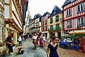 Traditional Breton architecture, town of Quimper, departament of Finistere, region of Brittany, France