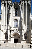 Facade of Sain Corentin Cathedral, town of Quimper, departament of Finistere, region of Brittany, France