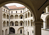 Pieskowa Skala Castle, coutyard, Ojcow National Park, Poland