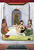 Germany, Berlin, Pergamon Museum, Mughal miniature painting, India