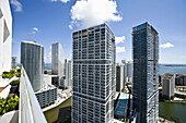 Balcony overlooking Miami River, Miami, Florida, USA
