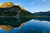 Mountain lake with reflection, Lake Tappenkarsee, Radstädter Tauern, Salzburger Land, Austria