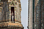 Detail im buddhistischen Tempel Wat Arun, Bangkok, Thailand, Asien