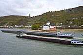 Burg Pfalzgrafenstein und Burg Gutenfels in Kaub, Unesco-Welterbe: Oberes Mittelrheintal (seit 2002), Mittelrhein, Rheinland-Pfalz, Deutschland, Europa