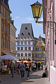 View from Sternstr. at the main market with Steipe, Trier, Mosel, Rhineland-Palatinate, Germany, Europe