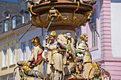 Petrusbrunnen am Hauptmarkt, Trier, Rheinland-Pfalz, Deutschland