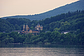 Maria Laach Abbey, Laacher lake, Eifel, Rhineland-Palatinate, Germany, Europe