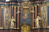 Basilica of St. Salvator (18th century), High altar (1727), Choir Stalls (1731), Prüm, Eifel, Bitburg-Prüm, Rhineland-Palatinate, Germany, Europe
