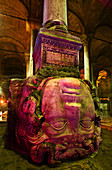 Medusa head pillar, Basilica Cistern (Yerebatan Sarayi), Istanbul, Turkey
