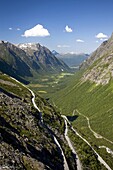 Trollstigen road and valley, More og Romsdal county, Norway