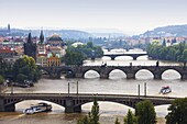 Vltava River and Charles Bridge, Prague, Czech Republic