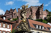 Heidelberg, Karlsplatz, Karls square, castle, Baden-Württemberg, Germany