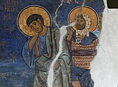 Serbia, Studenica Monastery, founded by Grand Prince Stefan Nemanja, Church of the Virgin, late 12th century, Orthodox, christian, religious, colour, interior, indoor, frescos, wall paintings