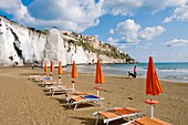 Italy, Puglia, Gargano coast Vieste beach Adriatic