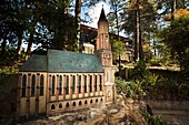 USA, Alabama, Cullman, Ave Maria Grotto, miniature international religious sites, built by Benedictine monk, Joseph Zoettl, St Martin's Church from Landshut, Germany