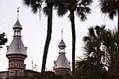 USA, Florida, Tampa, Henry B Plant Museum, towers, dawn