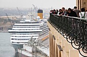 Malta, Valletta, Cruiseship from Upper Barrakka Gardens